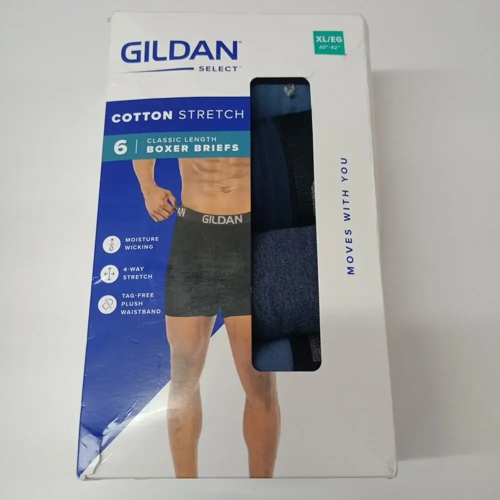 Gildan Select Boxer Briefs 6 Pack Men’s 2XL (40